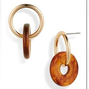 NORDSTROM Resin Disc Drop Hoop Earrings